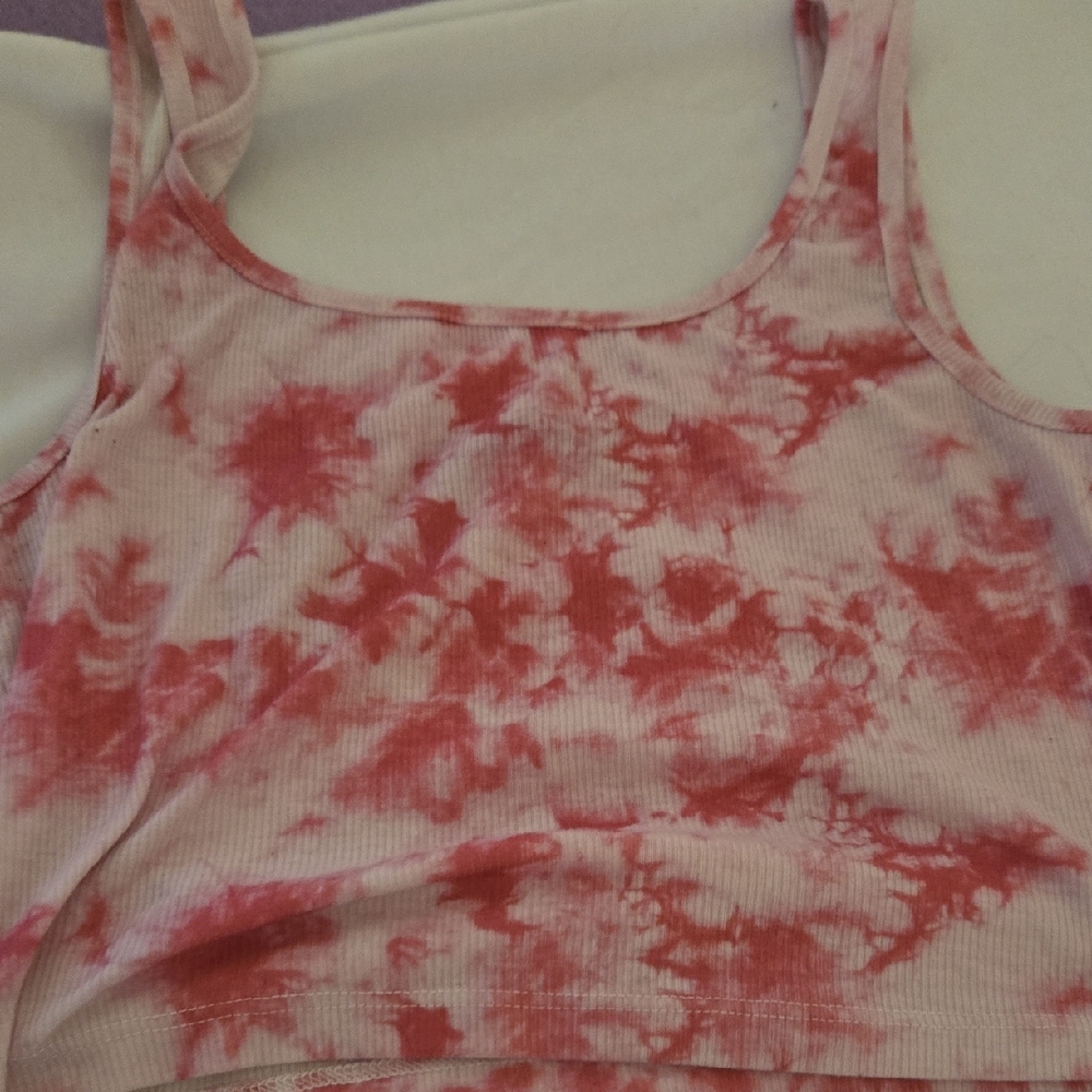 SHEIN Red Tie-Dye Tank Top